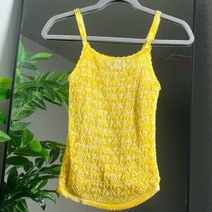 Yellow & White Knit Cami